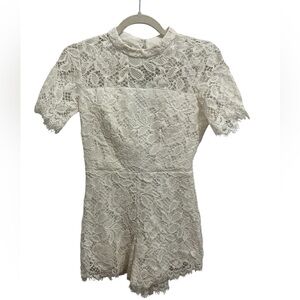 Alexis Open Back Lace Romper - Small